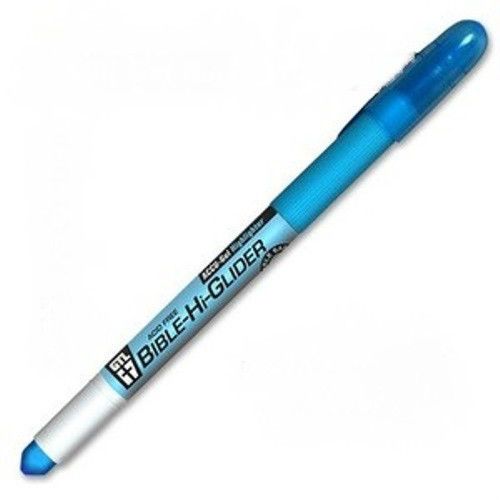 BLUE Bible or Book Hi Glider Highlighter Gel Pen Acid Free No Bleed 9002 - A