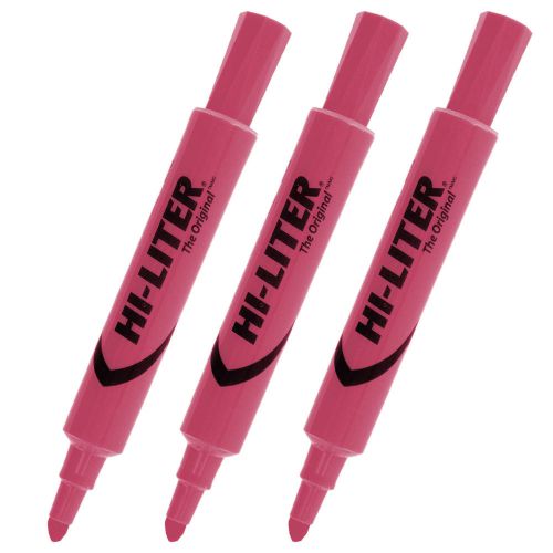 Avery HI-LITER Desk Style Highlighters, Chisel Tip, Pink Ink,3 Pk