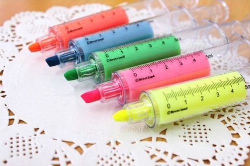 Set of 5 Assorted colors Syringe shape Bold point Markers