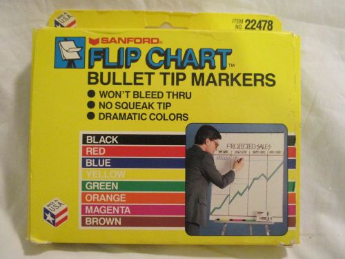 Sanford flip chart bullet tip dry erase markers (8) assorted colors for sale