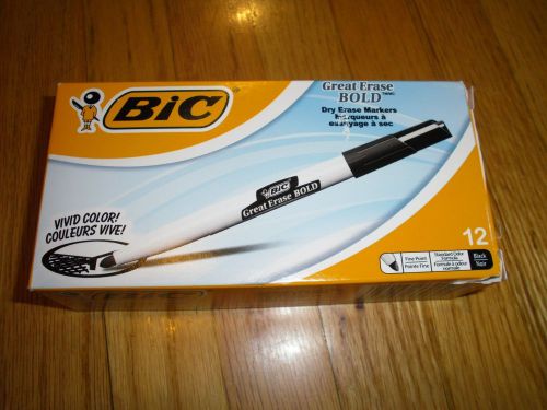 New ! 12pk bic great erase bold color dry erase markers - bicdecf11bk for sale
