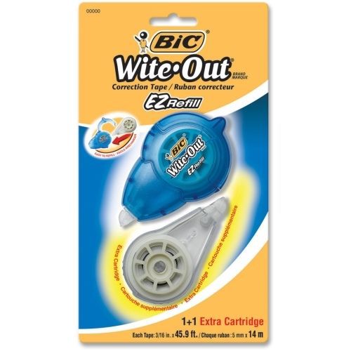 Bic wite-out correction tape refill - 0.20&#034; w x 45 ft l - 1 / pack - white for sale
