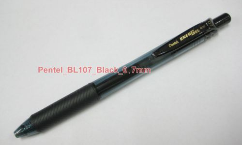 6 pcs PENTEL BL107-A EnerGel-X Gel Roller Pen 0.7mm ball ink BLACK Metal Tip