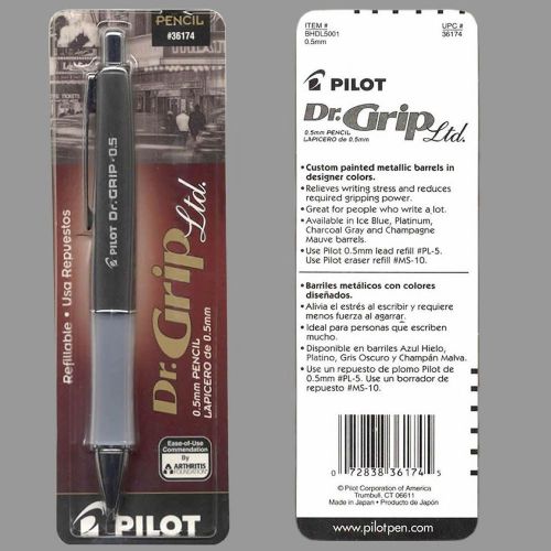 NEW SEALED PILOT DR. GRIP LTD PENCIL 0.5mm CHARCOAL GRAY 36174