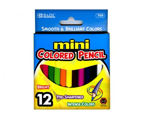 BAZIC 12 Mini Color Pencil, Case of 12
