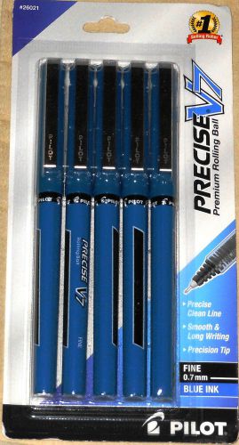 Pilot Precise V7 Premium Rolling Ball Pens, Fine Point 0.7mm, Blue, 10 Pack