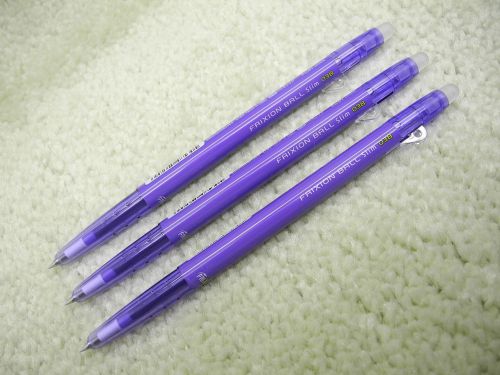 3pcs PILOT Eraser/FRIXION ball slim 0.38mm roller ball pen Violet(Japan)