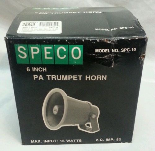 Speco  SPC-10  Public Address PA Horn Weather proof Car Truck Speaker 6&#034; New NIB