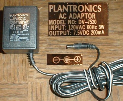 Plantronics DV-7520 AC Adapter 7.5VDC 200ma Headset Barrel
