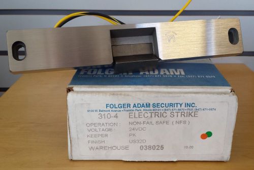 Folger Adam 310-4 Heavy Duty Electric Strike US32D Non Fail Safe 24VDC Lock