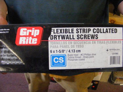 LOT OF4 boxes grip rite fastener drywall screws on strips #6x1-5/8&#034; 1,000ct box