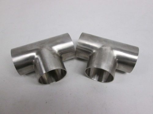 Lot 2 new waukesha assorted 316l 304 3a 2in tri-weld sanitary tee d308717 for sale