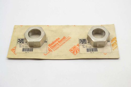 Lot 2 waukesha 36-1x cherry burrell 13h 1.0in npt stainless pipe hex nut b379690 for sale