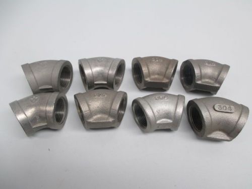 Lot 8 new asp camco 304 assorted 45deg elbow ss pipe fitting 3/4in d241225 for sale