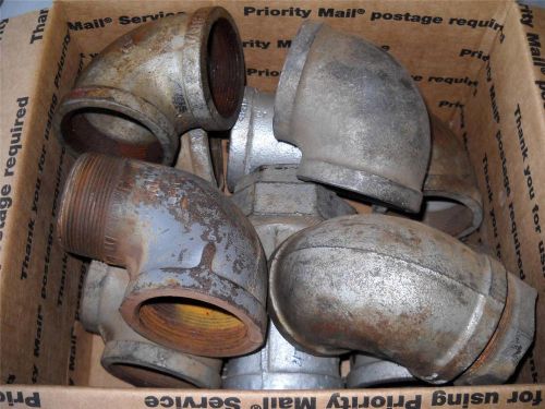 22 LBS GALVANIZED PIPE FITTING MOSTLY ELBOWS SOME USED SOME NEW