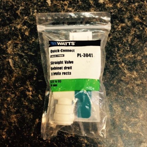 Watts Model PL-3041 Quick Connect Straight Valve - NOS - SEALED FREE SHIPPING