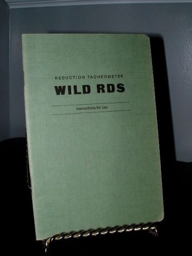 Wild Heerbrugg RDS Reduction Tacheometer Instruction Book - 31Pages - Very Good+