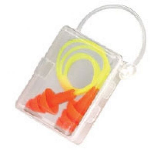 Foam Ear Plugs, Bright Orange, Corded, Triple Flanged, Vial, Lot 50