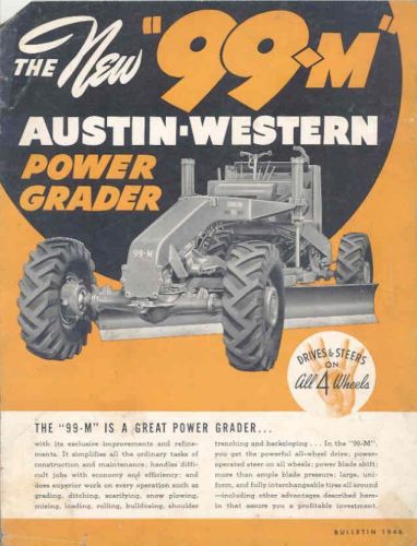 1946 austin western 99m power grader brochure wu5607 for sale