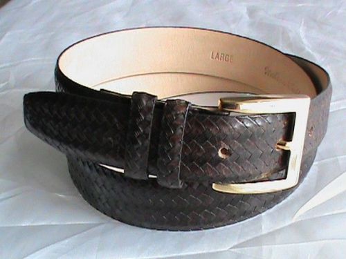 CIPRIANI Italian calfskin unisex men 32 ladies L leather belt brown 38&#034; 1 1/8&#034;