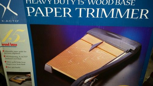 Heavy duty 15&#034; wood base paper trimmer (x- acto)