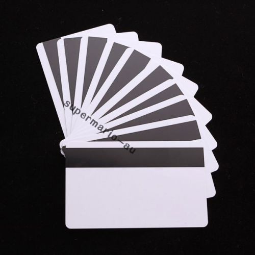 50x blank cr80 id iso pvc credit card loco 1-3 magnetic stripe ~pvc card printer for sale
