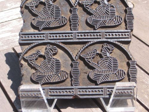 Vintage hand carved wood print block indian design  6 inches by 6 inches for sale