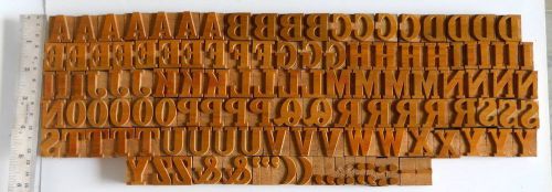 122 piece Vintage Letterpress wood wooden type printing blocks 25mm mint#wb6
