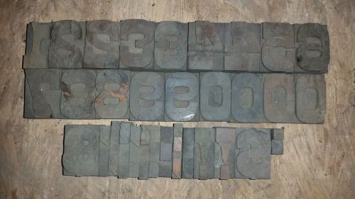 1 3/4&#034; Letterpress Wood Printing Blocks Wooden Type Numbers and Punctuation!