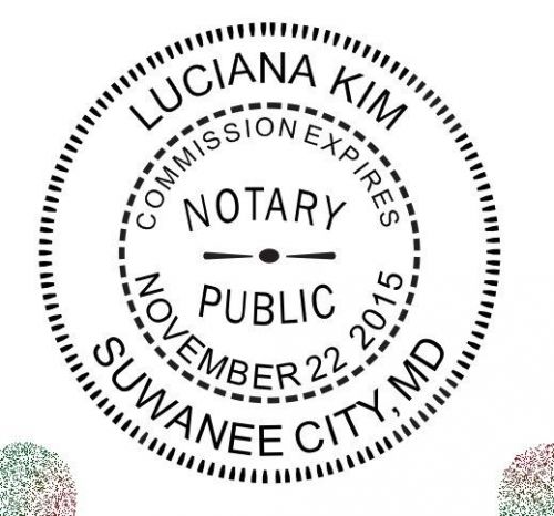 NEW Custom Round Official use MaryLand NOTARY SEAL Self Inking RUBBER STAMP