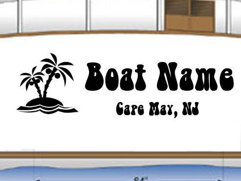 Boat Lettering 8&#034; &amp; POC Vinyl Palm Tree Custom