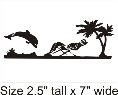 2X Women Relaxing at a Beach Car Vinyl Sticker Decal Truck Bumper Gift -908 B