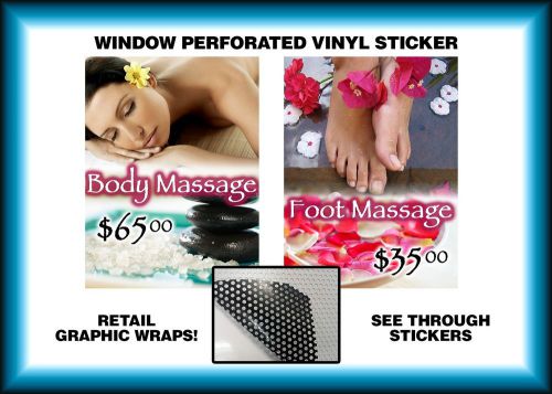Massage beauty Spa Retail Wrap sign poster banner window perforated vinyl