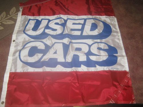 USED CAR POLYESTER OUTSIDE RETAIL BANNER SIGN 48&#034; X 52&#034; HEAVY DUTY BILL QUINN