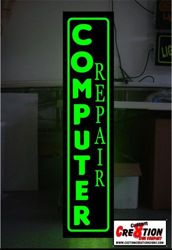 Led light box sign - computer repair 46&#034;x12&#034; light up sign neon/banner altern for sale