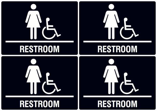 4 quality plastic signs women restroom with wheelchair access accessible signs for sale