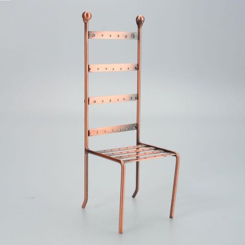 Fashion Delicate Chair Shape Earrings Jewelry Display Stand Rack Holder Bronze