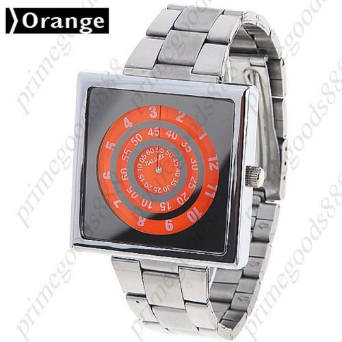 Compass Style Stainless Steel Unisex Quartz Watch Creative Wrist in Orange