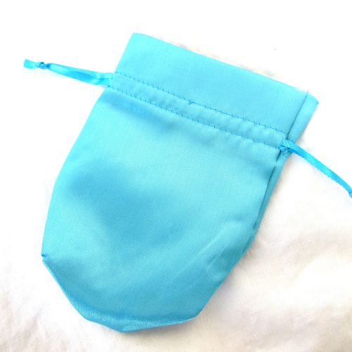 Satin Turquoise Drawstring Bag Pouch QTY - 3 PIECES 10x15cm Jewelry Gifts