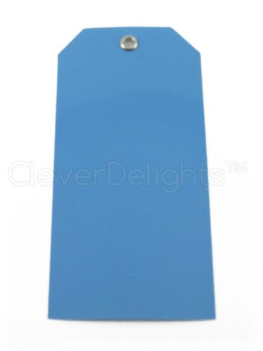 50 blue plastic tags - 4.75&#034; x 2.375&#034; - tearproof - inventory id price tags for sale