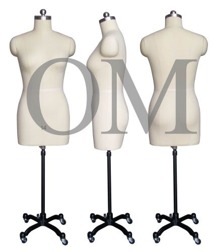 FEMALE FULLY PINNABLE DRESS FORM MANNEQUIN W/MAGNETIC SHOULDERS SIZE 14 (MT 14)