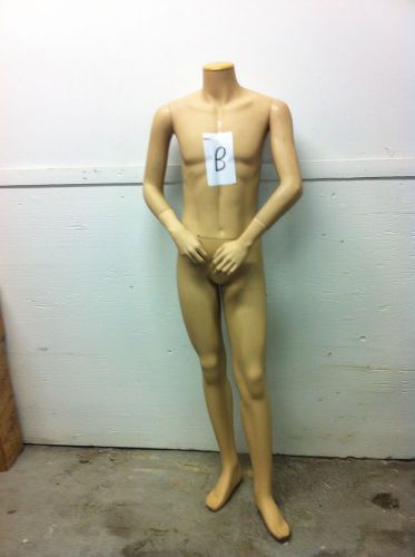 Headless Fiberglass Fleshtone Full Form Mannequin - Male B-