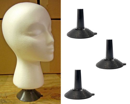 Manikin Head Table top suction base wig-makeup head holder 3-holders