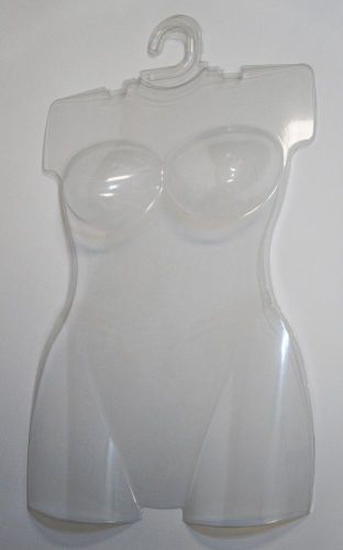 10 CLEAR Henta Female Plus Full Size Plastic Body Form Mannequin Hanger Display
