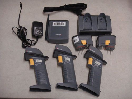 3 intermec sabre 1552 scanners w/ microbar 9745 base station for sale