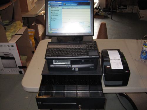 HP RP5000 POS System with Touchscreen, Printer, and Keyboard