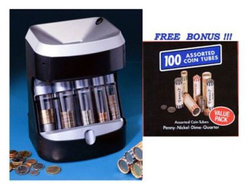 NEW Ultra Sorter Motorized Coin Sorter with 100 free coin tubes Digital Counter