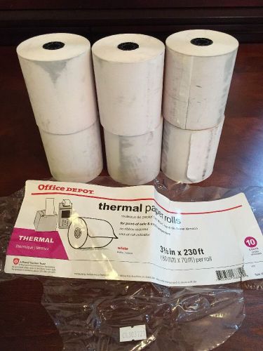 Office Depot Thermal Paper 6 Rolls 3 1/8 X 230 POS Credit Card Printer New