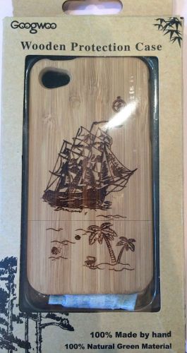 Wood iPhone 5/5s Ship and beach phone case+iphone 5 or 5s charger and cable