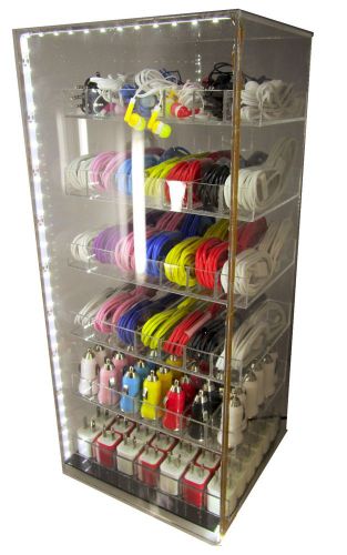 Cellphone accessories display with LED lights F0009